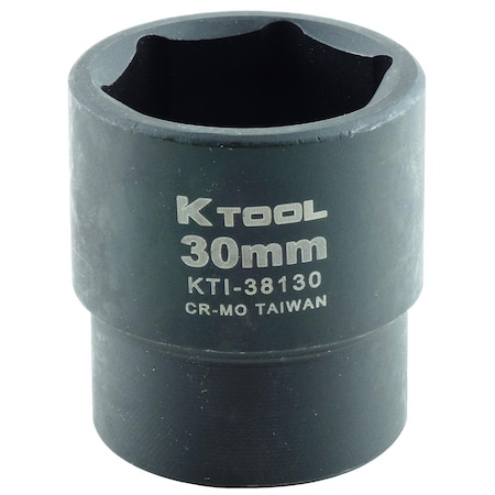 K-Tool International 1/2" Drive Impact Socket black oxide, 6Pnt, 1/2"Dr, 30mm KTI-38130
